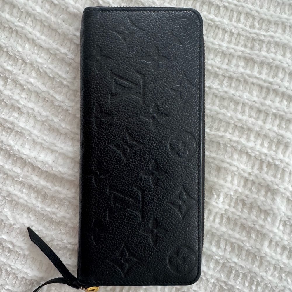 Louis Vuitton Black Embossed Leather Wallet